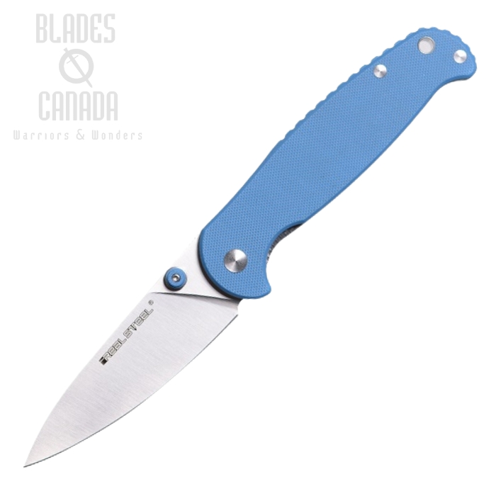 Real Steel H6 Elegance Folding Knife, 14C28N Sandvik, G10 Blue, 7612